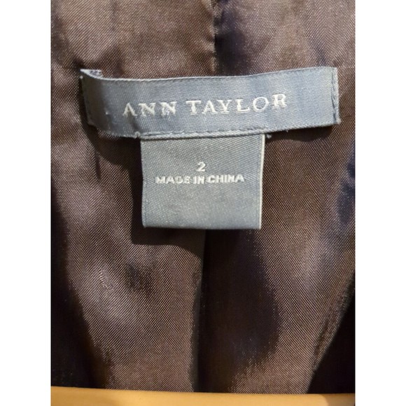 Ann Taylor Women's Wool Brown Button Size2 Career Jacket Blazer PinStripe Pocket - Picture 3 of 3